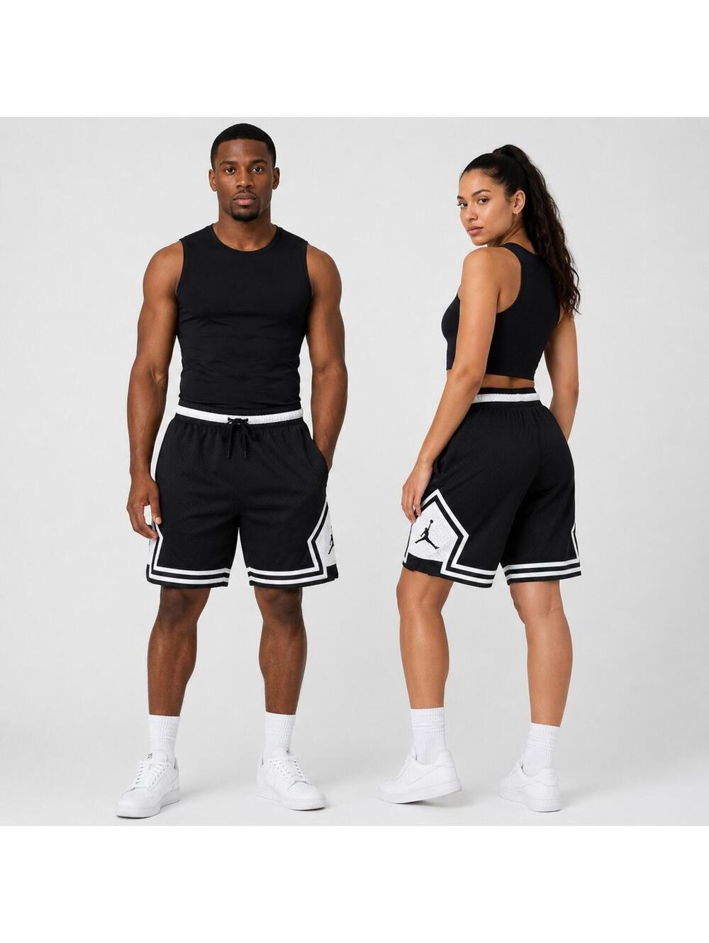 Nike Men's/Women's Jordan Sport Dri-Fit Diamond Shorts Black/White Size M